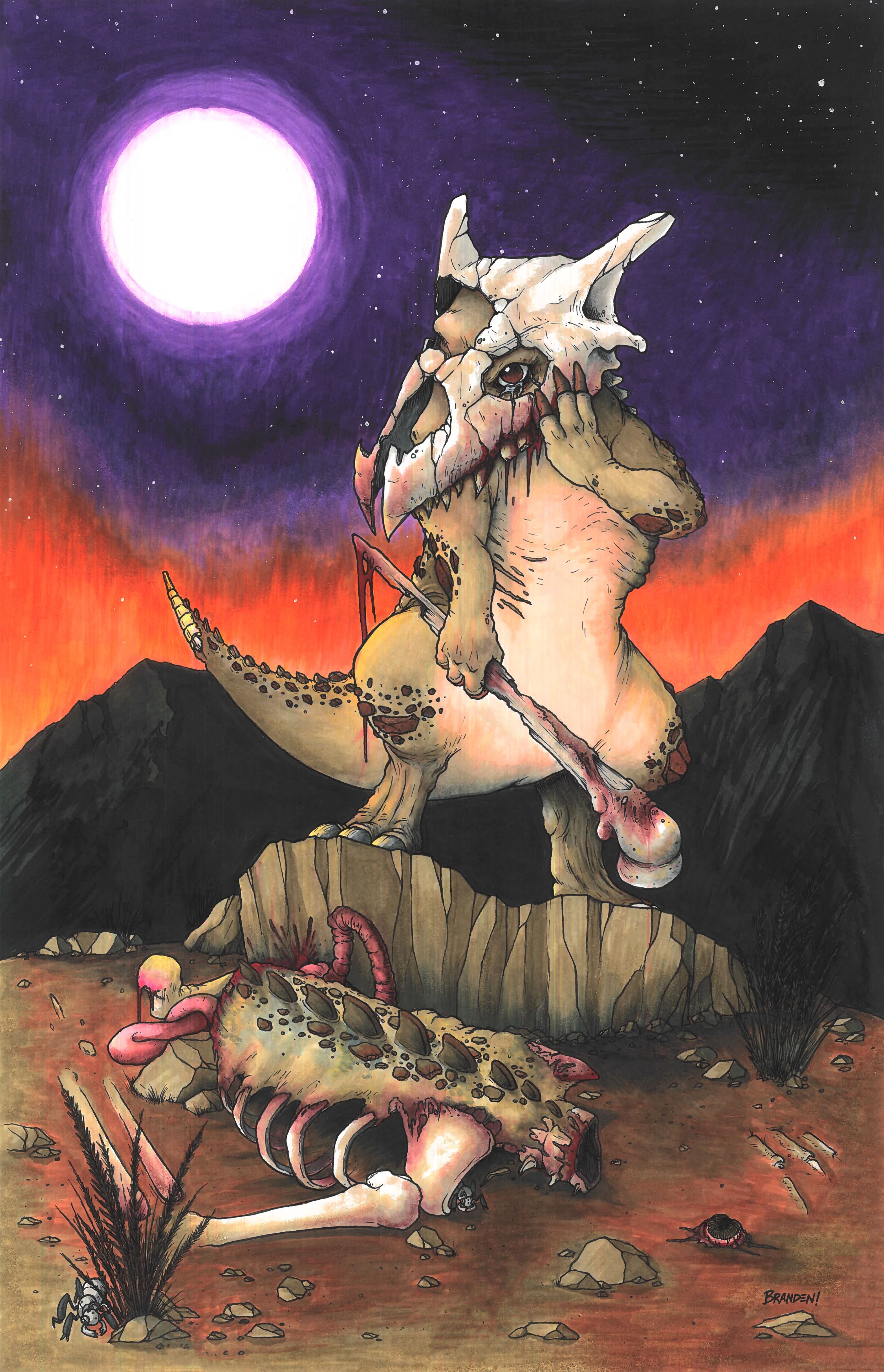 Cubone Colour Print