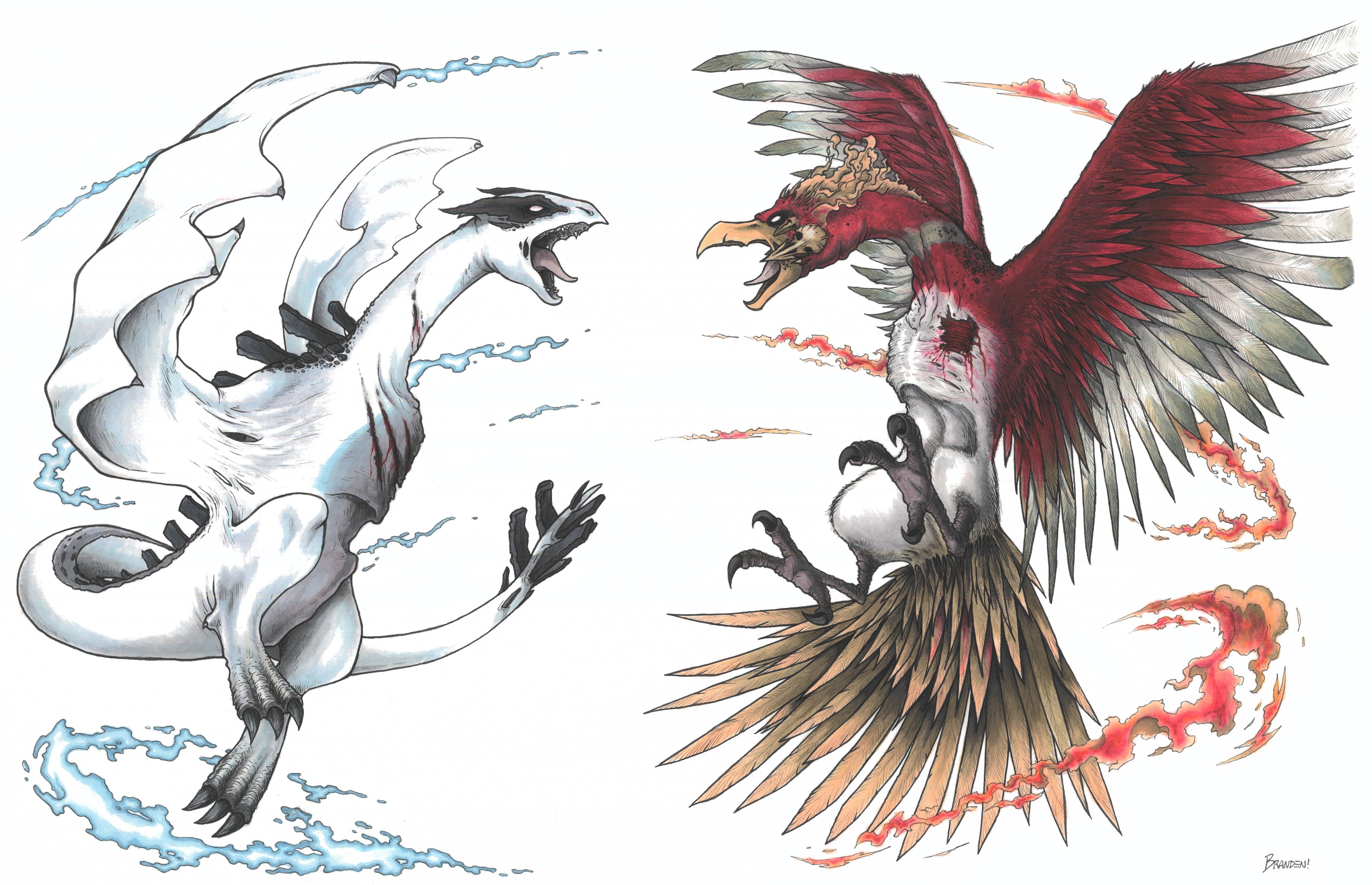 Lugia v Ho-oh Print